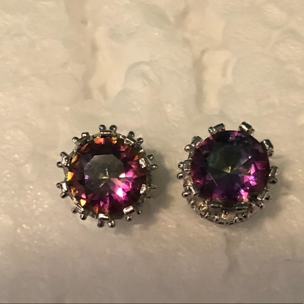 Mystic topaz stud earrings